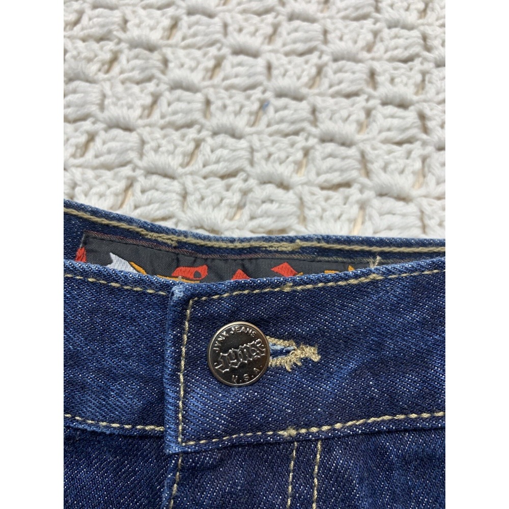 Vtg 90s Jynx Jeans Men Tag 36 Approx 34x30 Wide Baggy Skater Blue Denim Made USA - Picture 5 of 13